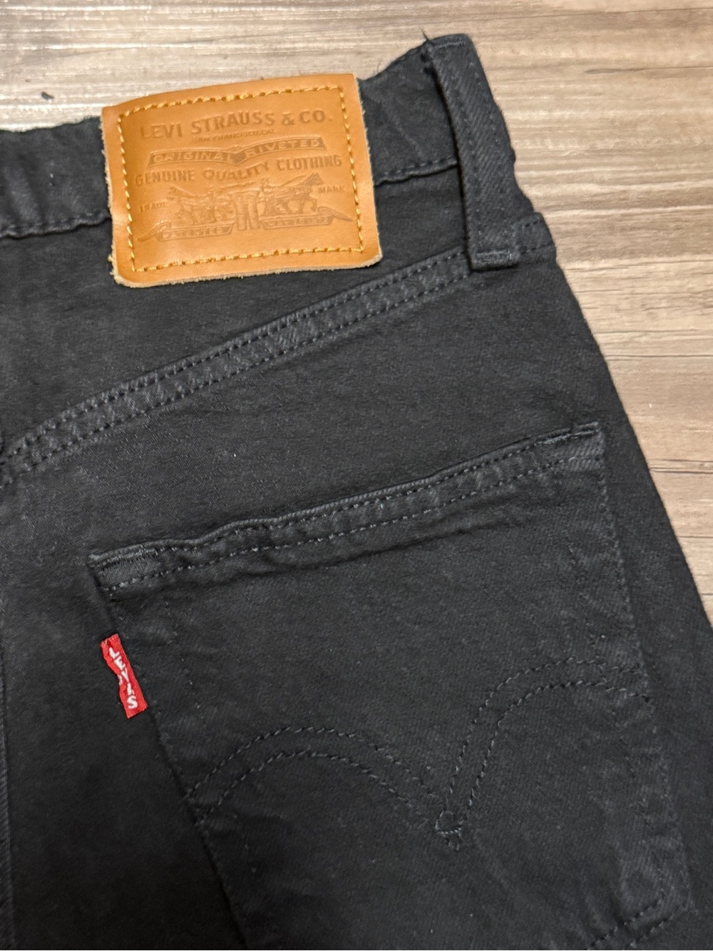 Levi’s Premium Ribcage Straight Ankle Jeans 23 Black Sprout Big E $110 - Picture 5 of 11
